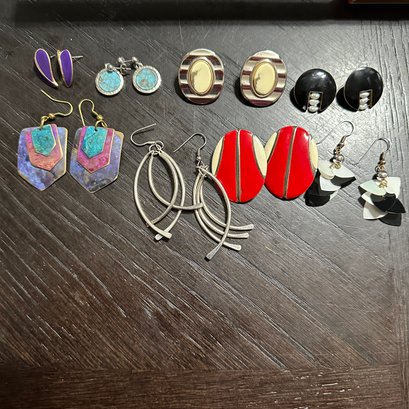 Lot Of 8 Pairs Of Earrings