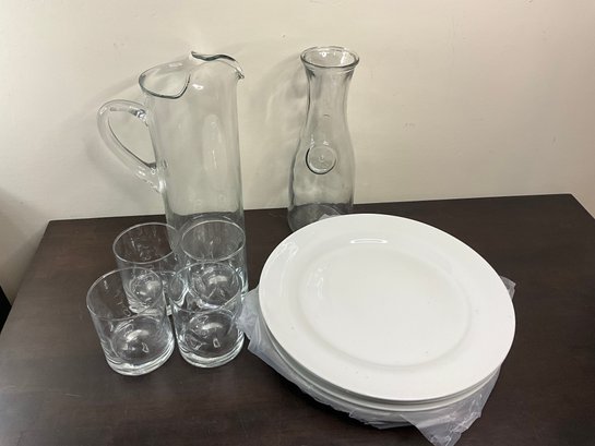 Glasses, Plates And Pitchers