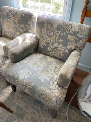 Pair Of Upholstered Floral Chairs