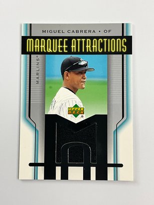 Miguel Cabrera 2004 Upper Deck Marquee Attraction Game-used Jersey Card