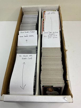 Football And Baseball Box With Hundreds Of Rookies