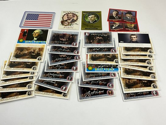 Group Of Americana Cards With Prisidents, American Flag, Declaration Of Independence