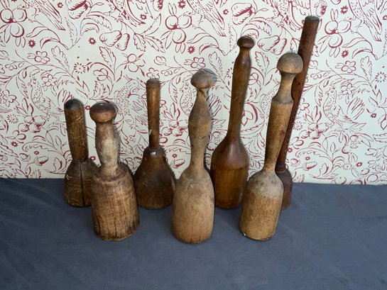 Group Of Vintage Wooden Pestles