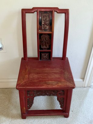 Amazing Red Chinese Wedding Chair With Drawer