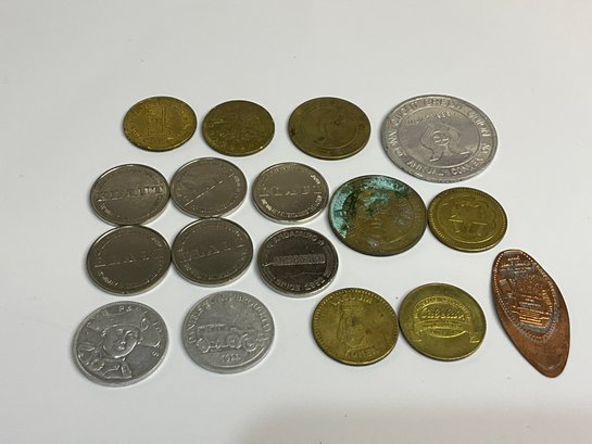 Group Of Commemorative Coins And Game Tokens