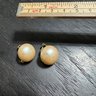 Pearl And Gold Tone Vintage Clip On Earrings Marked Japan
