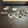 Lot Of 4 Pairs Of Silver Tone Statement Earrings