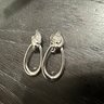 Trifari Silver Tone Dangle Clip On Earrings
