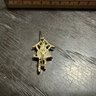 Vintage Mother Of Pearl Gold Tone Cuckoo Clock Pin