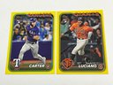 Evan Carter And Marco Luciano 2024 Topps Yellow Border Rookie Cards