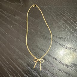 Avon Gold Tone Bow Necklace
