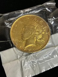 Gold Plated Silver Peace Dollar