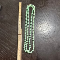 Unique Green Crackle Style Vintage Bead Necklace