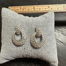 Silver And Diamond Earrings