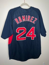 Manny Ramirez Boston Red Sox Nike Button Up Baseball Jersey Size LG