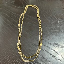 Monet Gold Tone Costume Necklace