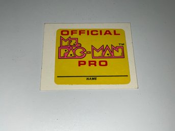 Vintage 1981 Fleer Bally Midway Official Pac-man Pro Sticker Name Card