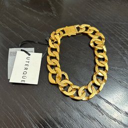 UTERQUE Gold Tone Chocker Necklace Size Medium
