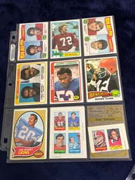 3 Pages Of Vintage Football Cards Including Walter Payton