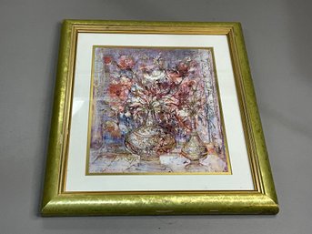 Fleurs DOr Framed Golden Laurels By Edna Hibel Limited Edition