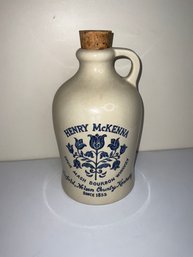 Vintage Henry McKenna Sour Mash Bourbon Whiskey 1972 Stoneware Bottle