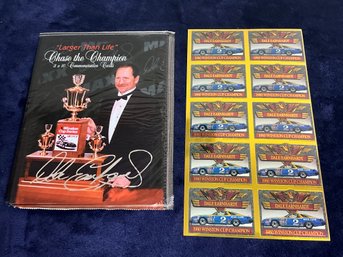 Dale Earnhardt 8x10 Commemorative Cards And An Uncut Sheet Of Cards