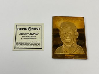 Mickey Mantle Limited Edition Fine Bronze Card