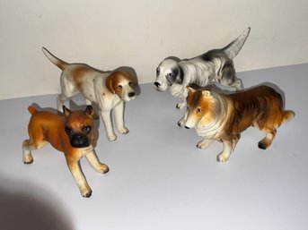 Vintage Group Of 4 Dogs Marked Japan