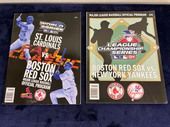 Boston Red Sox 2004 World Series And American League Championship Programs
