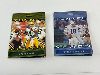 Peyton Manning & Brett Favre 2000 Stadium Club Tunnel Vision Oversized Cards