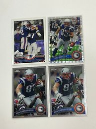 Patriots Lot With Brady Team Card, 2 Gronk Chrome Cards And A Welker Refractor