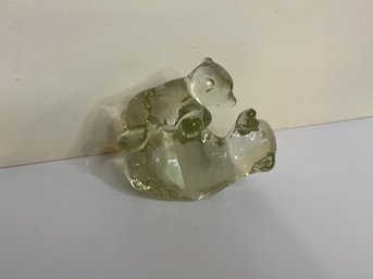 Action International Glass Bear And Cub
