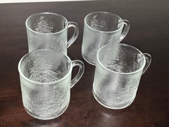 Set Of 4 Glass Duralex France Christmas Cups