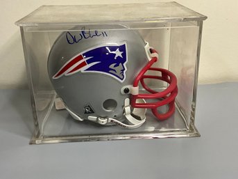 Drew Bledsoe Autographed Mini Helmet And Case