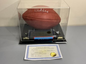 Drew Bledsoe Autographed Football And Case