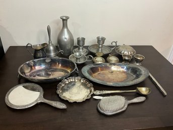 Large Silverplate And Pewter Lot