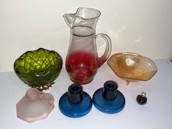 Beautiful Vintage Colored Glass Lot