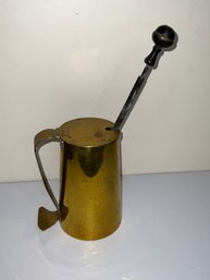 Vintage Brass  Smudge Pot With Pumice Stone Cape Cod Shop Fire Starter Tankard