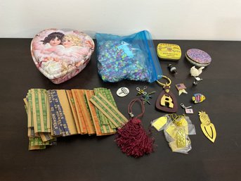 Mixed Random Lot With Pins, Vintage Tin And More