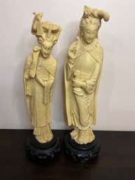 Pair Of Japanese Resin Statues