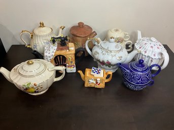 Group Of  Teapots Including Spode, Sadler And Other Brands