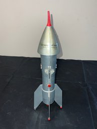 Vintage Berzac Rocket Mechanical Coin Bank Astro Mfg