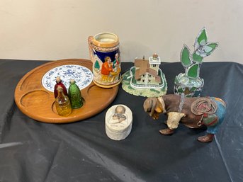 Mixed Group Of  Items With Wheaton Glass, Willow Tree, Cow, Stein & More