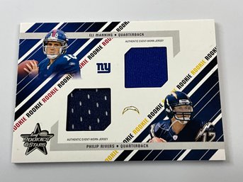 Eli Manning And Phillip Rivers 2004 Leaf Rookies & Stars Dual Jersey Rookie /500