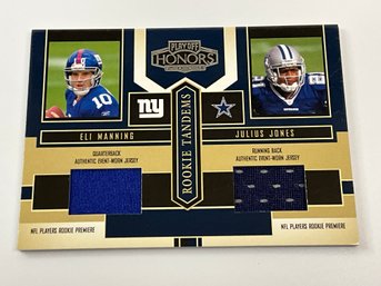 Eli Manning And Julius Jones 2004 Playoff Honors Rookie Tandems Dual Jersey Card