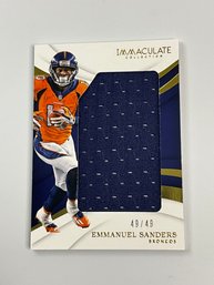 Emmanuel Sanders 2016 Immaculate Collection Jumbo Jersey 49/49 Bookend!