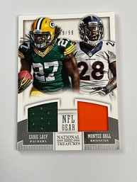 Eddie Lacy & Monte Ball National Treasures NFL Gear Dual Jersey /99