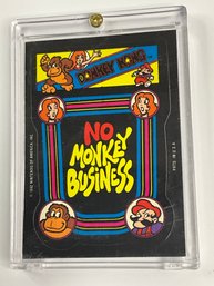 1982 Nintendo Donkey Kong No Monkey Business Sticker Card