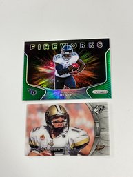 Drew Brees 2012 SPx Shadow Slots And Derrick Henry 2020 Prizm Fireworks Insert Cards
