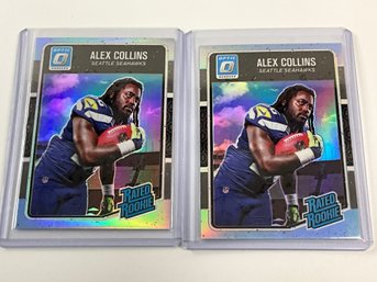 2 Alex Collins 2016 Optic Rated Rookie Carolina Blue Cards /50